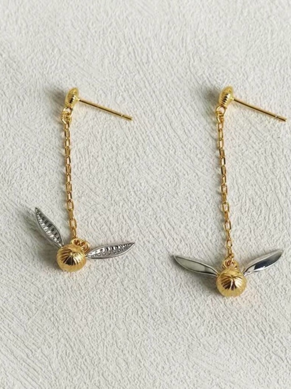 Harry Potter Inspired Snitch Dangling Earrings